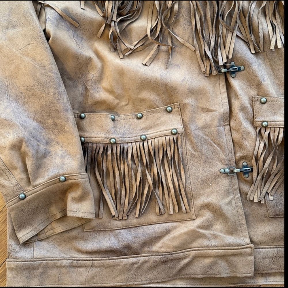 New Free People x We The Free Knox Vegan Fringe Jacket Size L - Picture 9 of 9